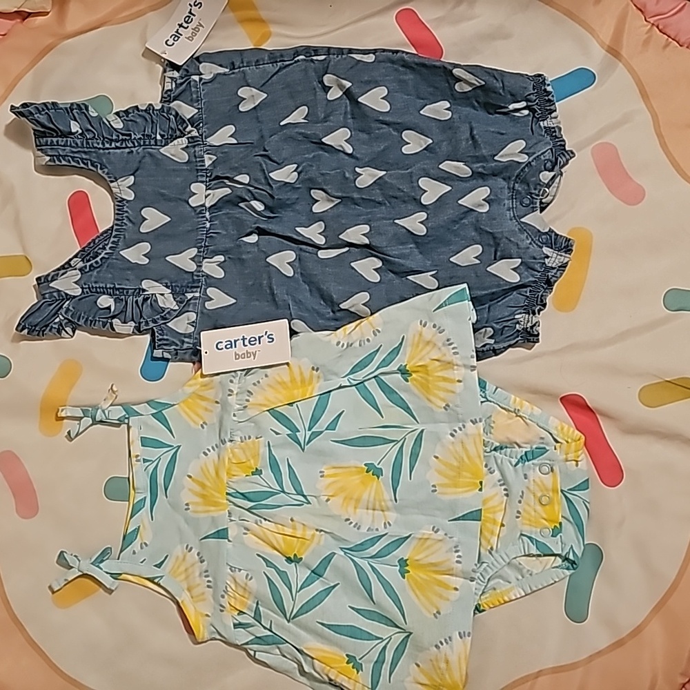 NWT 12m Carter's set of 2 rompers